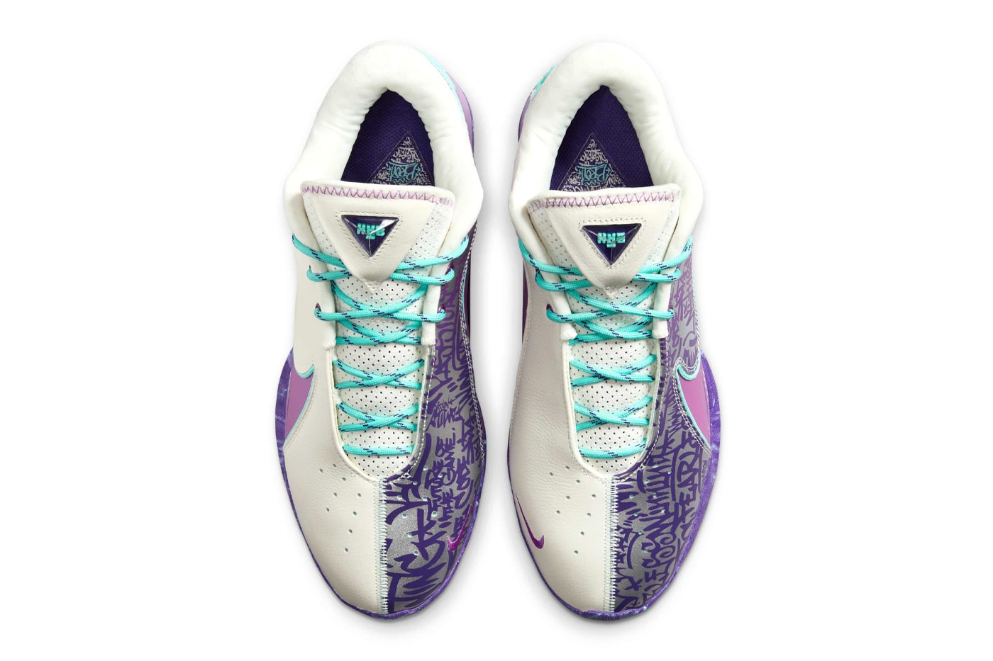 Nike LeBron 22 Surfaces in "Frozen Grapes" lebron james king james HV8454-001 Soft Pearl/Hyper Turquoise-Vivid Purple-Court Purple