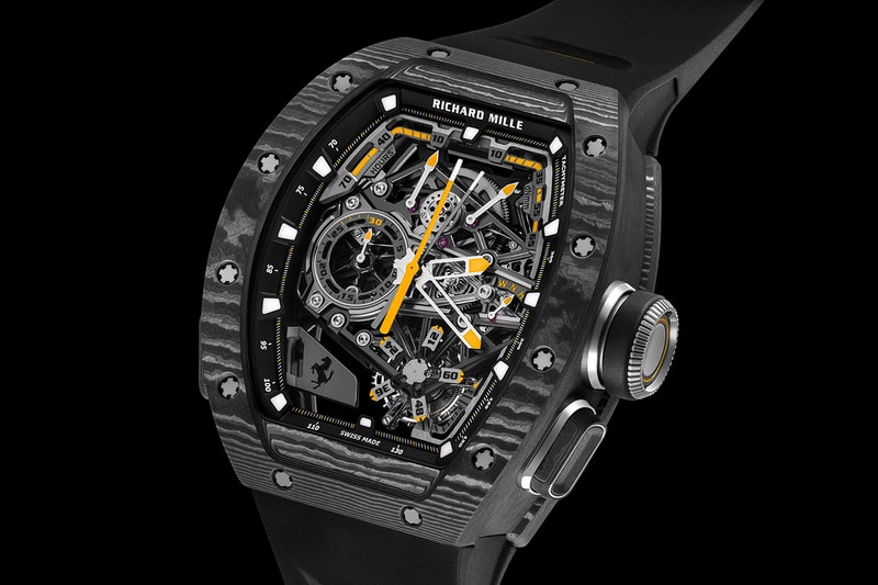 Richard Mille RM 43-01 Tourbillon Split-Seconds Chronograph Ferrari Info microblasted titanium Carbon TPT® Lewis Hamilton Charles Leclerc