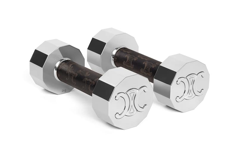 Elevate Your Work Out With Celine's Newest Fitness Collection dumbbells weights brick yoga mat kettlebell reformer jump rope