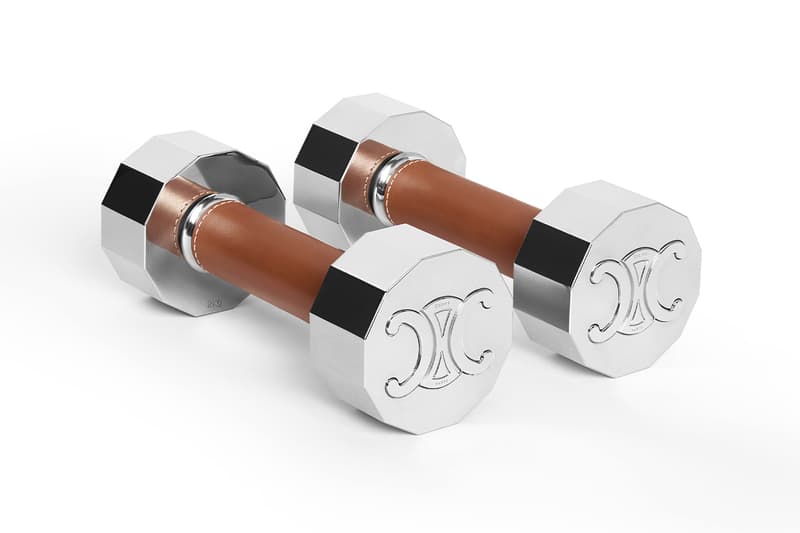 Elevate Your Work Out With Celine's Newest Fitness Collection dumbbells weights brick yoga mat kettlebell reformer jump rope