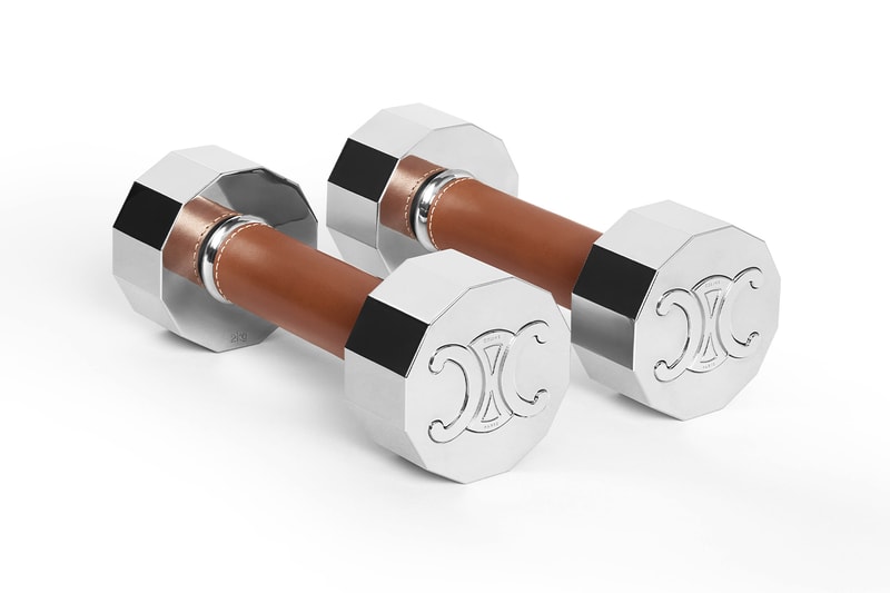 Elevate Your Work Out With Celine's Newest Fitness Collection dumbbells weights brick yoga mat kettlebell reformer jump rope