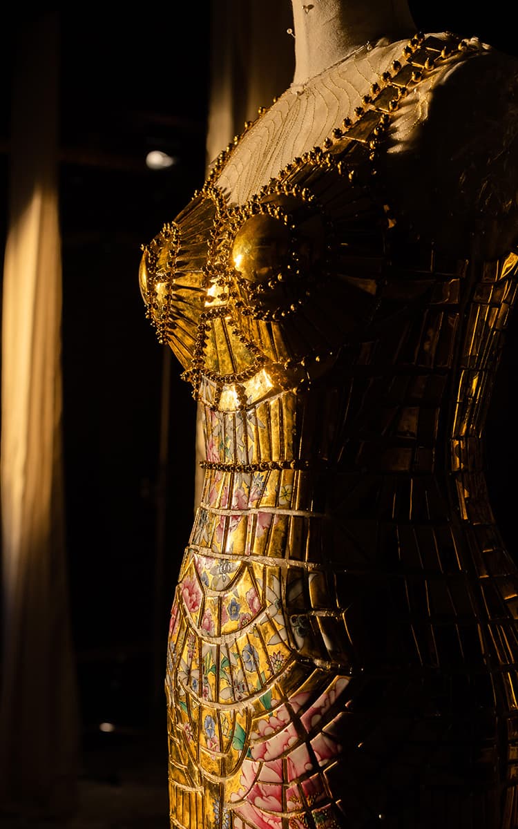 Guo Pei Tan Guanghui 'Glazed Splendor' Guangcai Porcelain Dress UBS Program Art Basel Hong Kong 2025