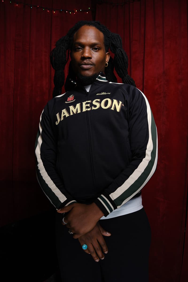 jameson awake ny capsule collection triple distilled music jersey track jacket new york hip hop st patrick's day nublu jersey