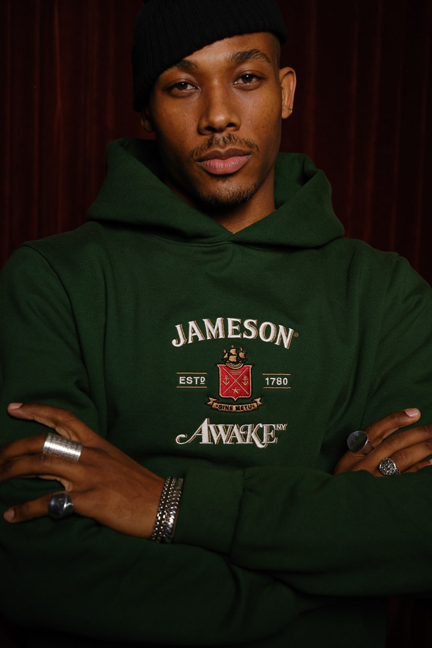jameson awake ny capsule collection triple distilled music jersey track jacket new york hip hop st patrick's day nublu jersey 