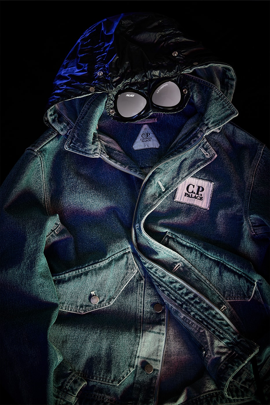 Palace Merges Creative Dialogues With C.P. Company in Latest Capsule lookbook release info italian athletic sportswear denim goggle jacket windbreaker khaki