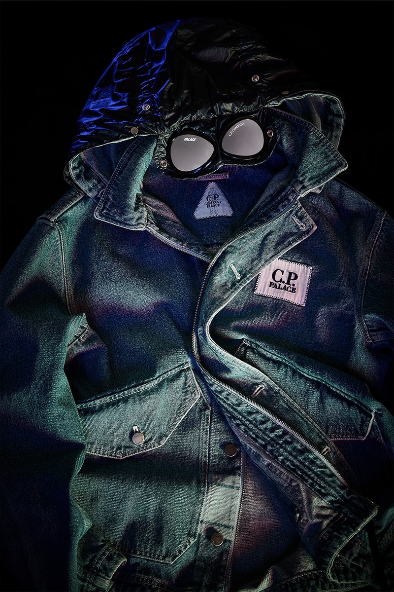 Palace Merges Creative Dialogues With C.P. Company in Latest Capsule lookbook release info italian athletic sportswear denim goggle jacket windbreaker khaki