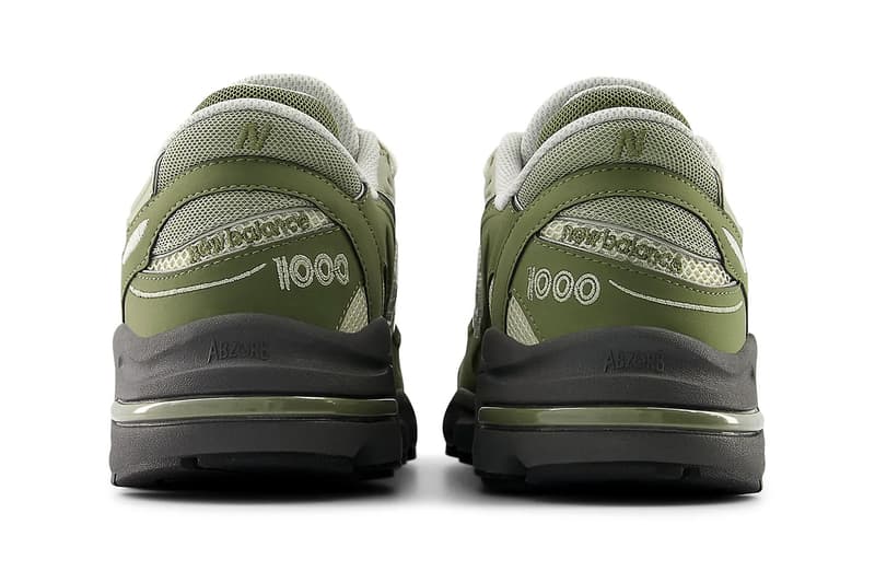 New Balance 1000 Surfaces in "Dark Olivine" nb boston brand green militaristic green shoes sneakers dad shoes chunky retro