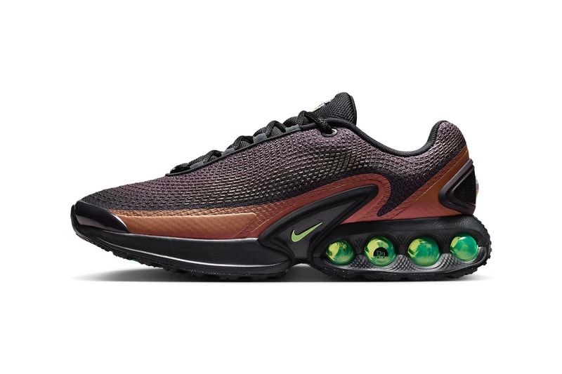 Official Look at the Nike Air Max Dn "Celery" Off-Noir/Dark Russet-Celery iB8065-045 iridescent swoosh 1999 tuned max celery