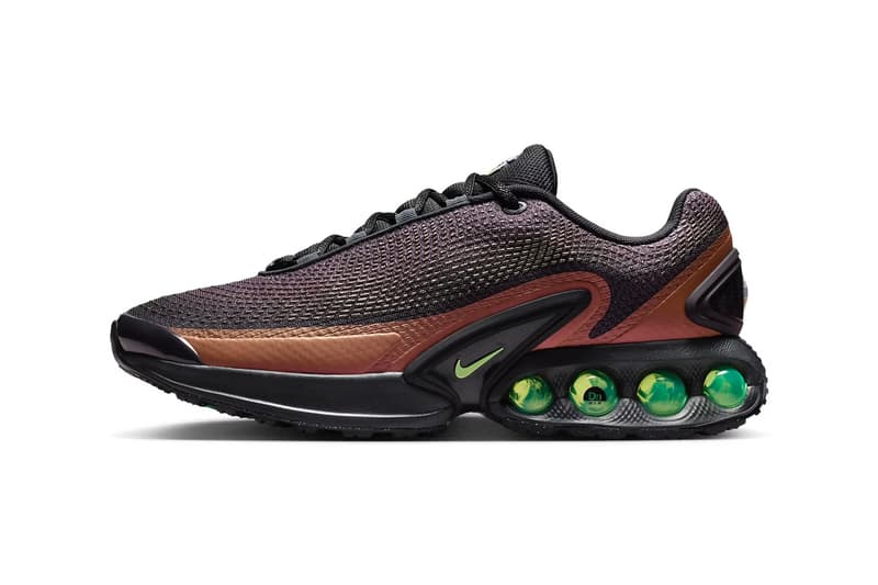 Official Look at the Nike Air Max Dn "Celery" Off-Noir/Dark Russet-Celery iB8065-045 iridescent swoosh 1999 tuned max celery