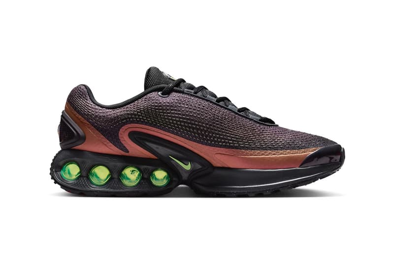 Official Look at the Nike Air Max Dn "Celery" Off-Noir/Dark Russet-Celery iB8065-045 iridescent swoosh 1999 tuned max celery