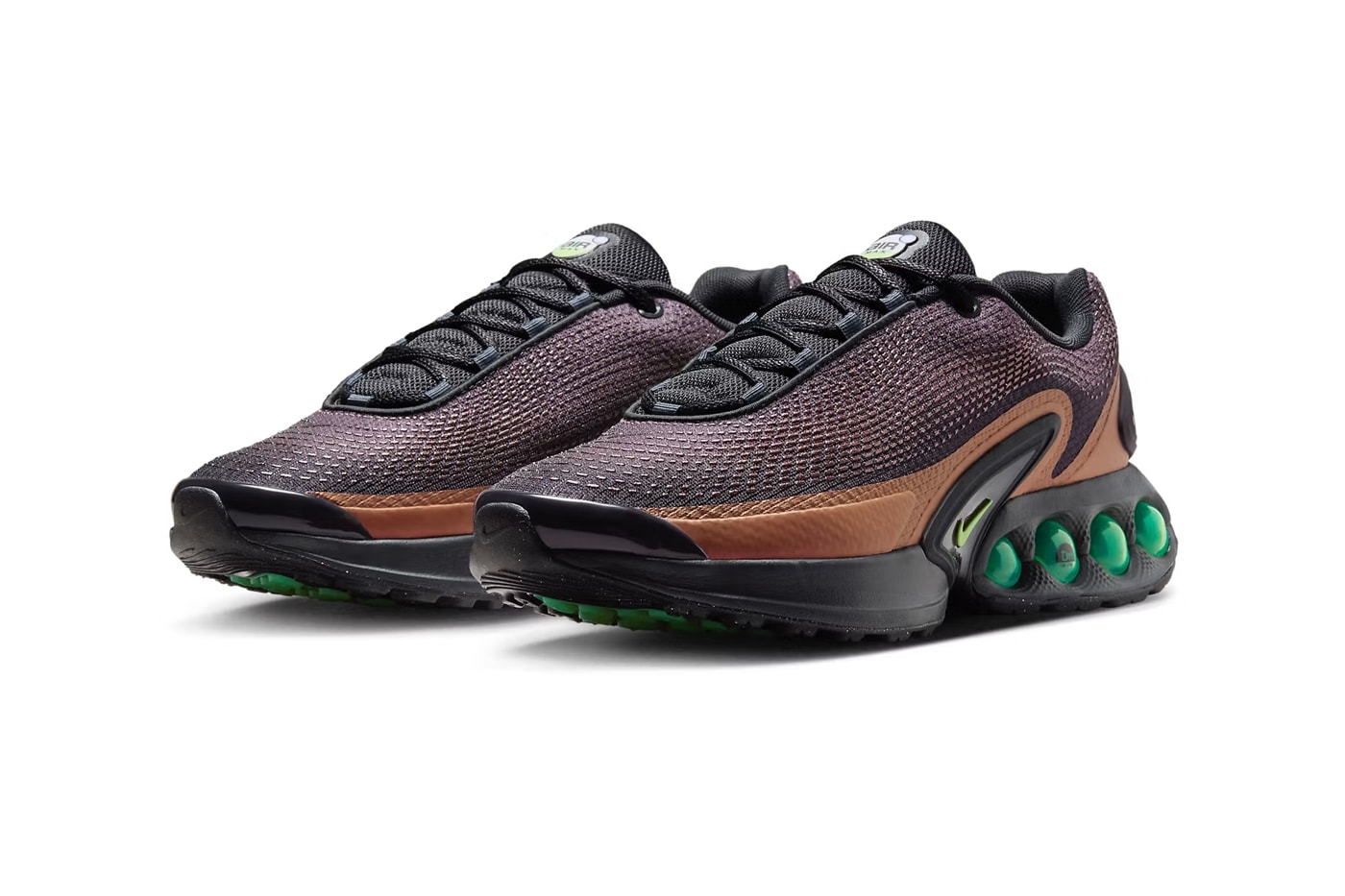 Official Look at the Nike Air Max Dn "Celery" Off-Noir/Dark Russet-Celery iB8065-045 iridescent swoosh 1999 tuned max celery