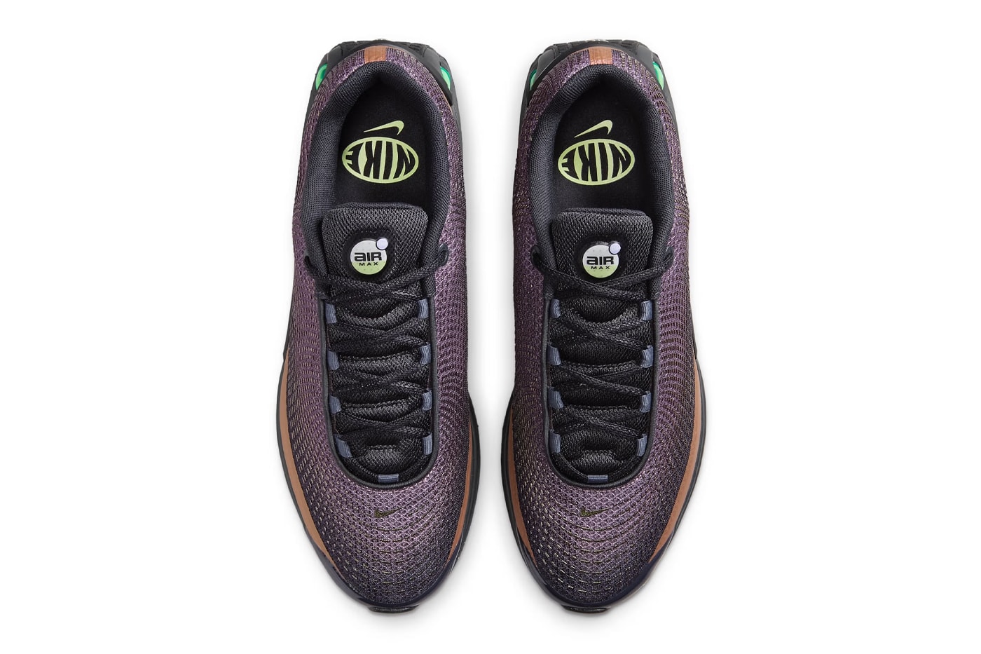 Official Look at the Nike Air Max Dn "Celery" Off-Noir/Dark Russet-Celery iB8065-045 iridescent swoosh 1999 tuned max celery