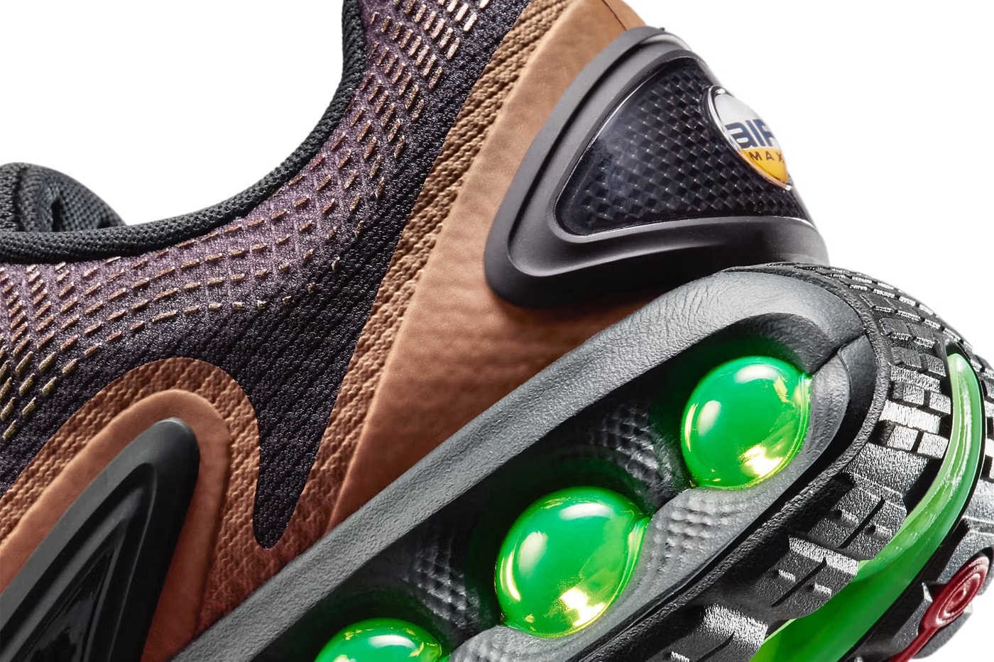 Official Look at the Nike Air Max Dn "Celery" Off-Noir/Dark Russet-Celery iB8065-045 iridescent swoosh 1999 tuned max celery