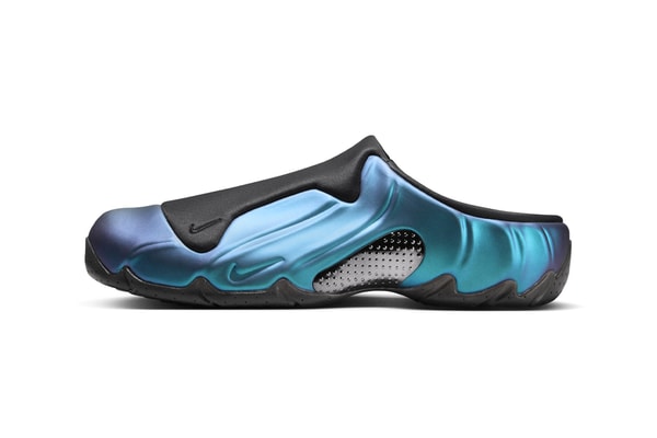 Official Look at the Nike Clogposite "Dusty Cactus" Off Noir/Dusty Cactus-Persian Violet iridescent slip on foamposite air flightposite basketball retro