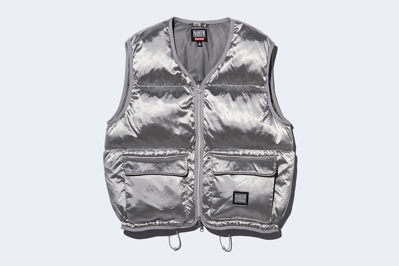 Supreme x Marithé + Françoise Girbaud Spring 2025 Collaboration french fashion house François Girbaud and Marithé Bachellerie western house M+FG   Leather Flight Bomber Jacket, Denim Trucker Jacket, Down Puffer Vest, Hockey Jersey, Hooded Sweatshirt, Leather Cargo Pant, Baggy Jean, Sweatpant, Denim Short, Tee, Camp Cap, Beanie, Tote Bag and Towel
