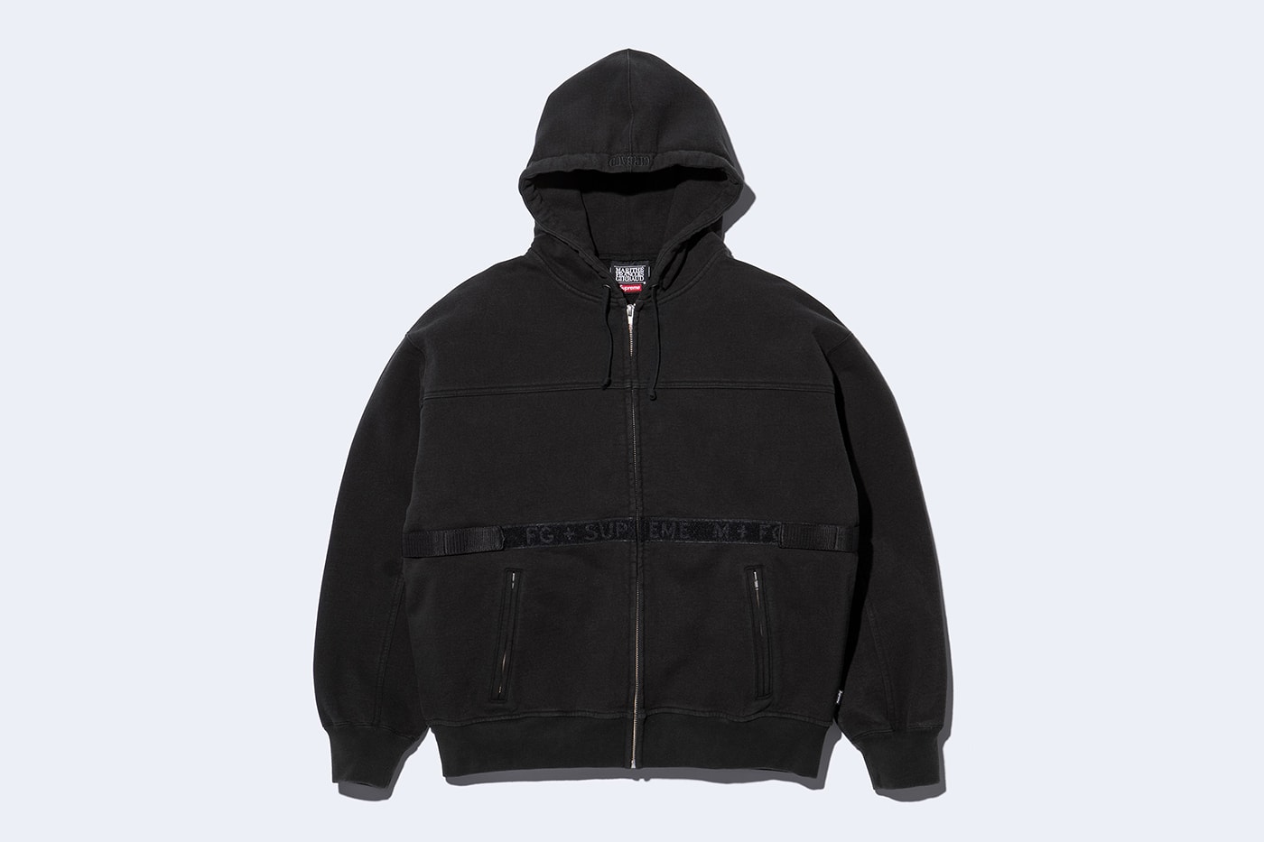Supreme x Marithé + Françoise Girbaud Spring 2025 Collaboration french fashion house François Girbaud and Marithé Bachellerie western house M+FG   Leather Flight Bomber Jacket, Denim Trucker Jacket, Down Puffer Vest, Hockey Jersey, Hooded Sweatshirt, Leather Cargo Pant, Baggy Jean, Sweatpant, Denim Short, Tee, Camp Cap, Beanie, Tote Bag and Towel