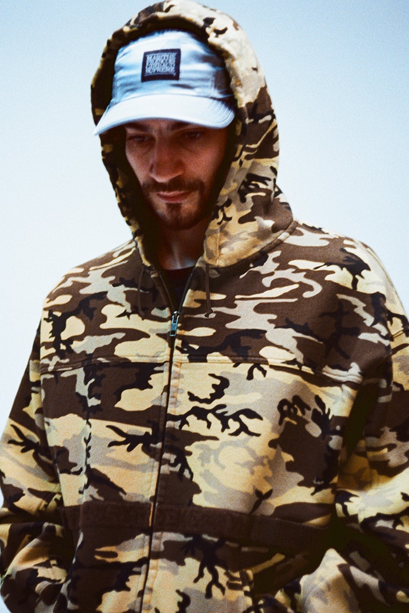 Supreme x Marithé + Françoise Girbaud Spring 2025 Collaboration french fashion house François Girbaud and Marithé Bachellerie western house M+FG   Leather Flight Bomber Jacket, Denim Trucker Jacket, Down Puffer Vest, Hockey Jersey, Hooded Sweatshirt, Leather Cargo Pant, Baggy Jean, Sweatpant, Denim Short, Tee, Camp Cap, Beanie, Tote Bag and Towel