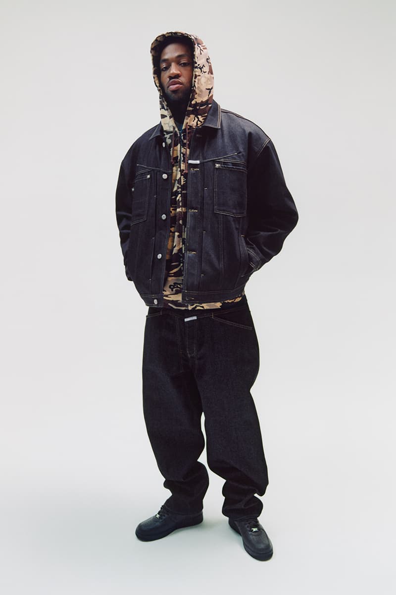 Supreme x Marithé + Françoise Girbaud Spring 2025 Collaboration french fashion house François Girbaud and Marithé Bachellerie western house M+FG   Leather Flight Bomber Jacket, Denim Trucker Jacket, Down Puffer Vest, Hockey Jersey, Hooded Sweatshirt, Leather Cargo Pant, Baggy Jean, Sweatpant, Denim Short, Tee, Camp Cap, Beanie, Tote Bag and Towel