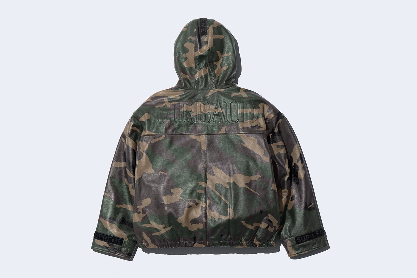 Supreme x Marithé + Françoise Girbaud Spring 2025 Collaboration french fashion house François Girbaud and Marithé Bachellerie western house M+FG   Leather Flight Bomber Jacket, Denim Trucker Jacket, Down Puffer Vest, Hockey Jersey, Hooded Sweatshirt, Leather Cargo Pant, Baggy Jean, Sweatpant, Denim Short, Tee, Camp Cap, Beanie, Tote Bag and Towel