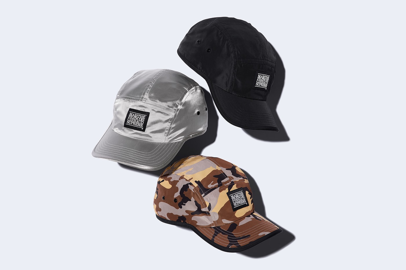 Supreme x Marithé + Françoise Girbaud Spring 2025 Collaboration french fashion house François Girbaud and Marithé Bachellerie western house M+FG   Leather Flight Bomber Jacket, Denim Trucker Jacket, Down Puffer Vest, Hockey Jersey, Hooded Sweatshirt, Leather Cargo Pant, Baggy Jean, Sweatpant, Denim Short, Tee, Camp Cap, Beanie, Tote Bag and Towel