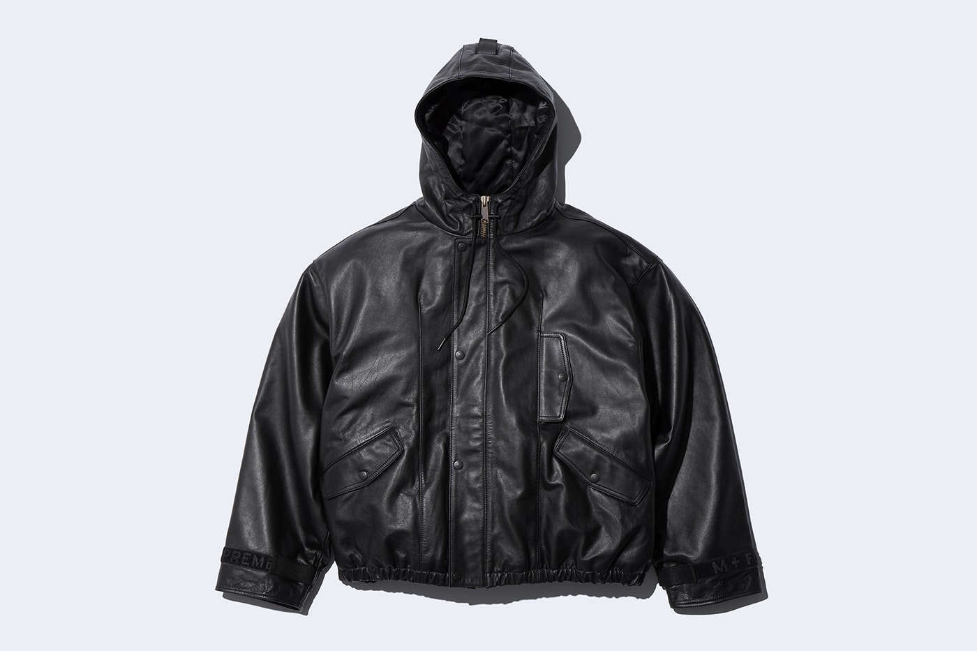 Supreme x Marithé + Françoise Girbaud Spring 2025 Collaboration french fashion house François Girbaud and Marithé Bachellerie western house M+FG   Leather Flight Bomber Jacket, Denim Trucker Jacket, Down Puffer Vest, Hockey Jersey, Hooded Sweatshirt, Leather Cargo Pant, Baggy Jean, Sweatpant, Denim Short, Tee, Camp Cap, Beanie, Tote Bag and Towel