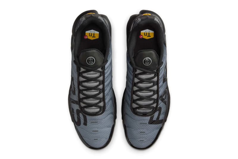 Paris Saint-Germain Join Forces for Collaborative Nike Air Max Plus psg Release info football club black particle grey anthracite