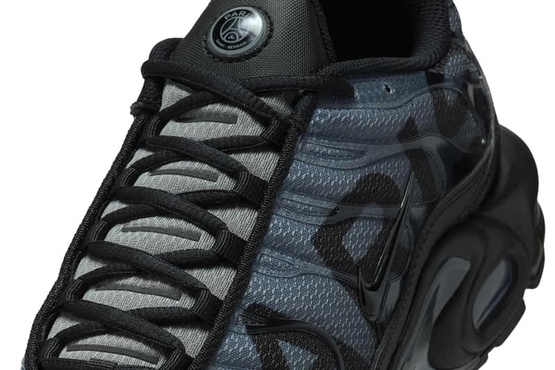 Paris Saint-Germain Join Forces for Collaborative Nike Air Max Plus psg Release info football club black particle grey anthracite