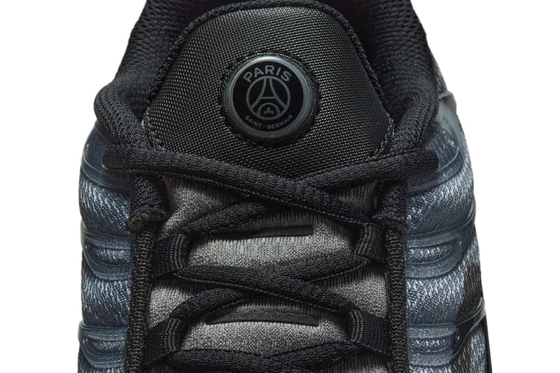 Paris Saint-Germain Join Forces for Collaborative Nike Air Max Plus psg Release info football club black particle grey anthracite