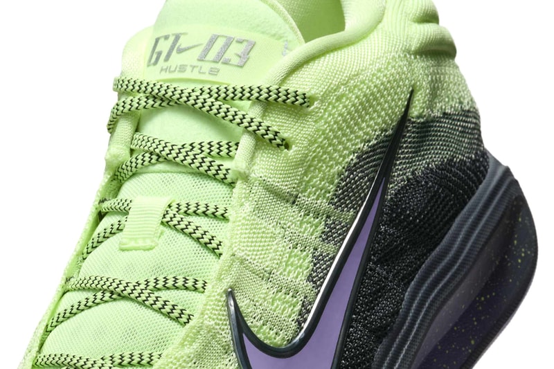 Victor Wembanyama Nike GT Hustle 3 “Barely Volt” FV5953-700 Release Info Barely Volt/Metallic Silver-Dark Grey-Purple Agate swoosh alien french paris nba san antonio spurs