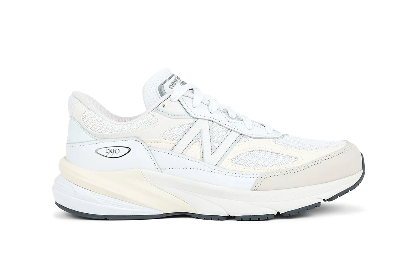 New Balance 990v6 "White/Sea Salt" U990GB6 Release Info made in usa nb all white runner sneakers dad shoes summer