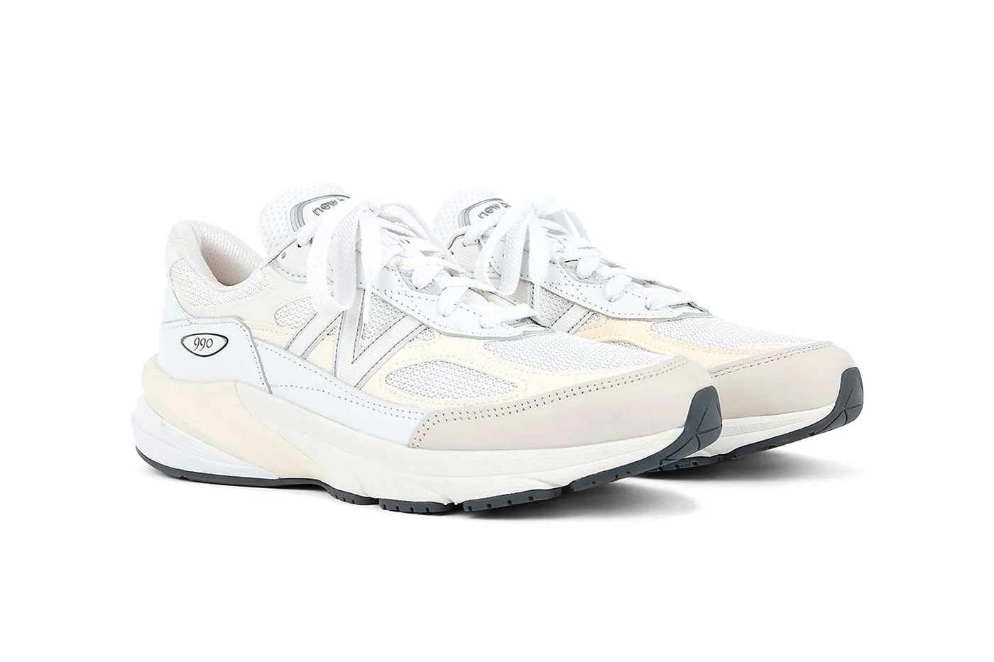 New Balance 990v6 "White/Sea Salt" U990GB6 Release Info made in usa nb all white runner sneakers dad shoes summer