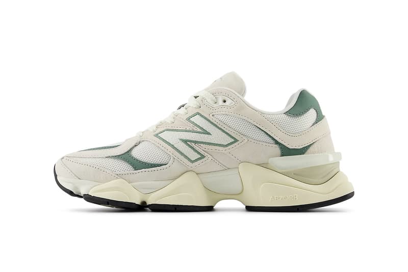 New Balance 9060 "Juniper" Release Info Linen/Dark Juniper U9060EEI spring april 2025 green white cream sail suede mesh leather