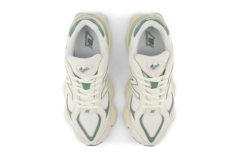 New Balance 9060 "Juniper" Release Info Linen/Dark Juniper U9060EEI spring april 2025 green white cream sail suede mesh leather