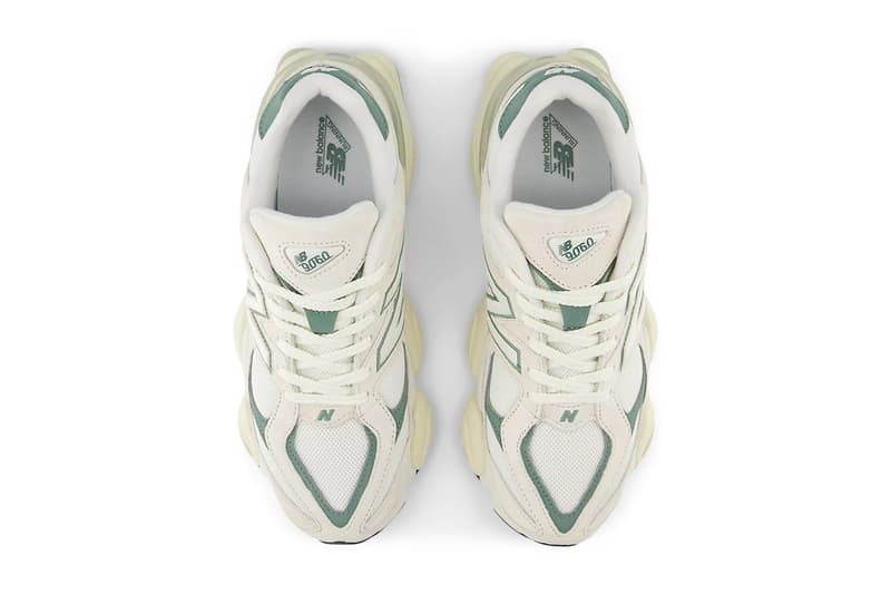 New Balance 9060 "Juniper" Release Info Linen/Dark Juniper U9060EEI spring april 2025 green white cream sail suede mesh leather