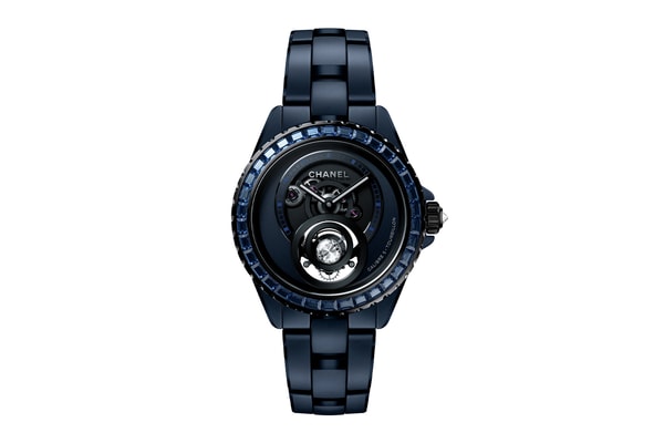 Chanel J12 Receives Midnight-Blue Makeover bleu diamond tourbillon bleu x ray sapphires