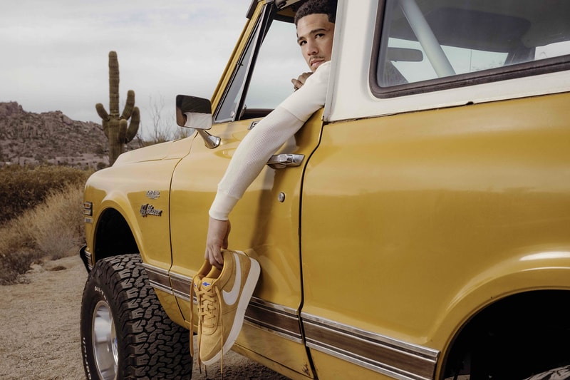 Devin Booker Releases Nike "Chevy" Collection Nike Blazer Low “Chevy”  Team Dark Green/Sail-Gum Yellow HV2197-300 Nike Book 1 “Chevy” IH0890-700 canary yellow chevrolet 