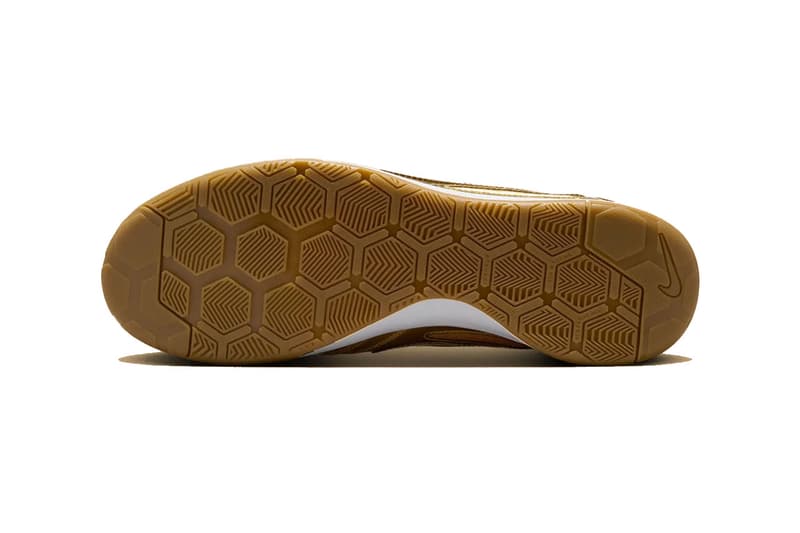 Nike Gato “Liquid Gold” IB3566-700 Release Info Metallic Gold/White-Gum Light Brown summer 2025 gold mesh gum outsole flat soled swoosh sneaker footwear