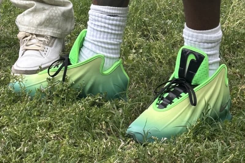 Wale Debuts New Nike GT Future "Kryptonate"-Inspired Colorway grinch rapper fitsforthestreets dmv hypeflight air flightposite one