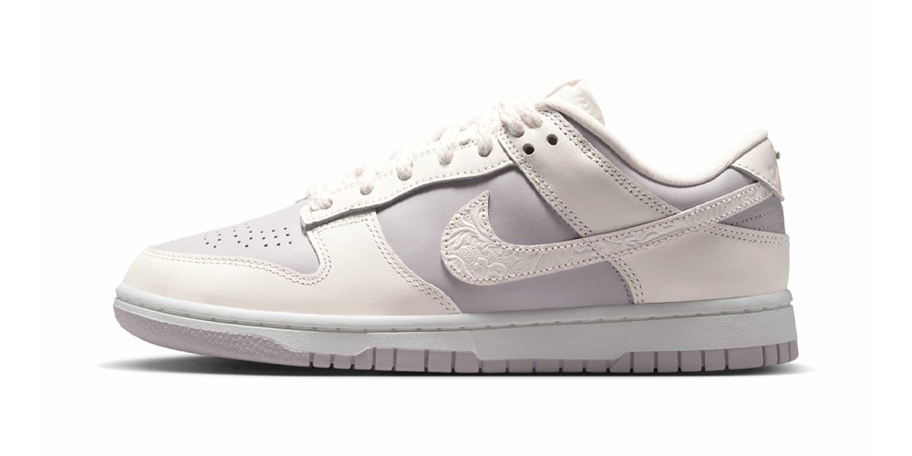 Nike Embosses Floral Detailing on the Dunk Low "Sail/Platinum Violet"