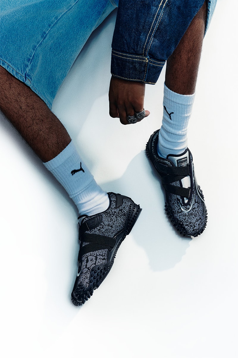 puma mostro metallic style spinner distruptive uniform fashion streetwear sneakers footwear hypebeast campaign video produced exclusive reflective 2000s y2k 
