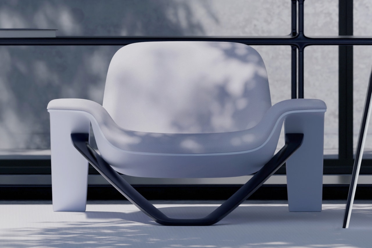 Felix Godard "Psukhe" Milan Design Week Debut furniture arm chair LABÒ Cultural Experience Blue Episteme Nous White sci-fi novel PsukheteleInfo
