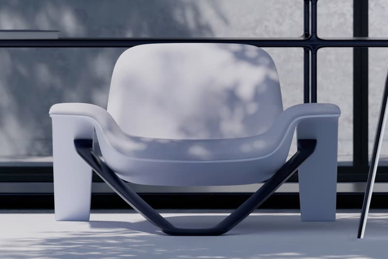Felix Godard "Psukhe" Milan Design Week Debut furniture arm chair LABÒ Cultural Experience Blue Episteme Nous White sci-fi novel PsukheteleInfo