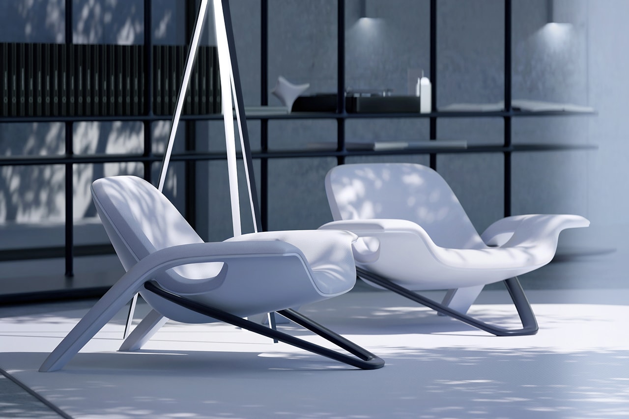 Felix Godard "Psukhe" Milan Design Week Debut furniture arm chair LABÒ Cultural Experience Blue Episteme Nous White sci-fi novel PsukheteleInfo