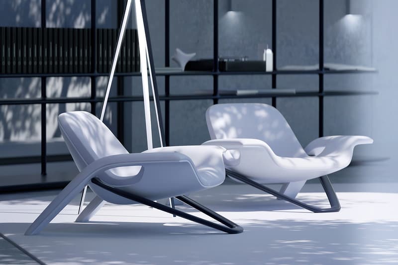 Felix Godard "Psukhe" Milan Design Week Debut furniture arm chair LABÒ Cultural Experience Blue Episteme Nous White sci-fi novel PsukheteleInfo