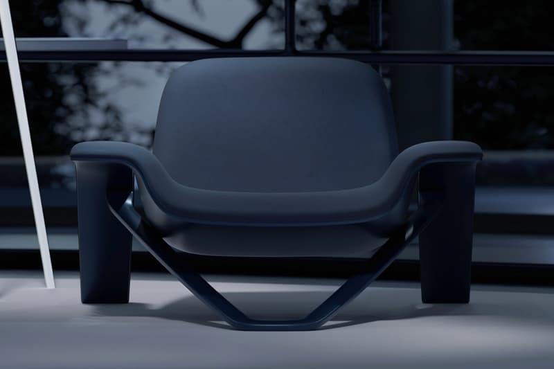 Felix Godard "Psukhe" Milan Design Week Debut furniture arm chair LABÒ Cultural Experience Blue Episteme Nous White sci-fi novel PsukheteleInfo