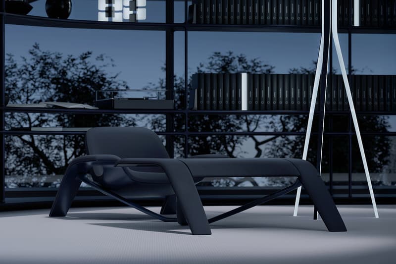 Felix Godard "Psukhe" Milan Design Week Debut furniture arm chair LABÒ Cultural Experience Blue Episteme Nous White sci-fi novel PsukheteleInfo
