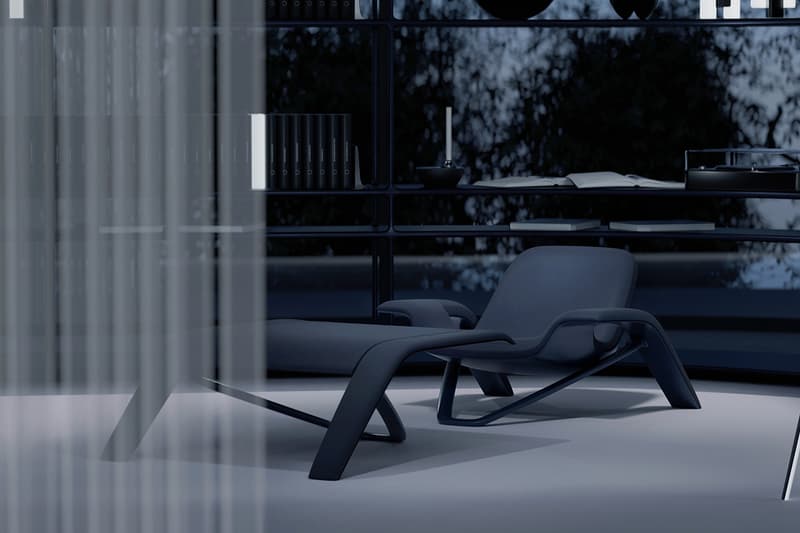 Felix Godard "Psukhe" Milan Design Week Debut furniture arm chair LABÒ Cultural Experience Blue Episteme Nous White sci-fi novel PsukheteleInfo