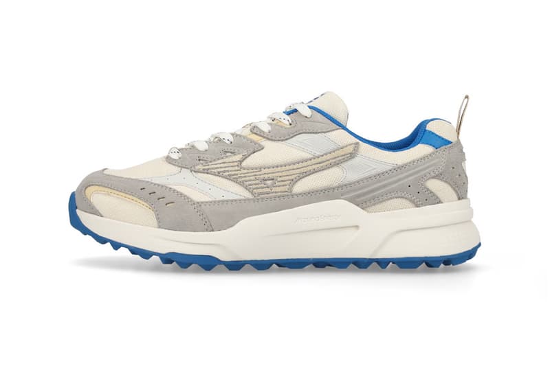Mizuno MXR WIND AND SEA GOLF Shoe “Beige/Gray/Blue” D1GG2513 Collaboration Release Info HAZARD ENERZY RunBird logo 