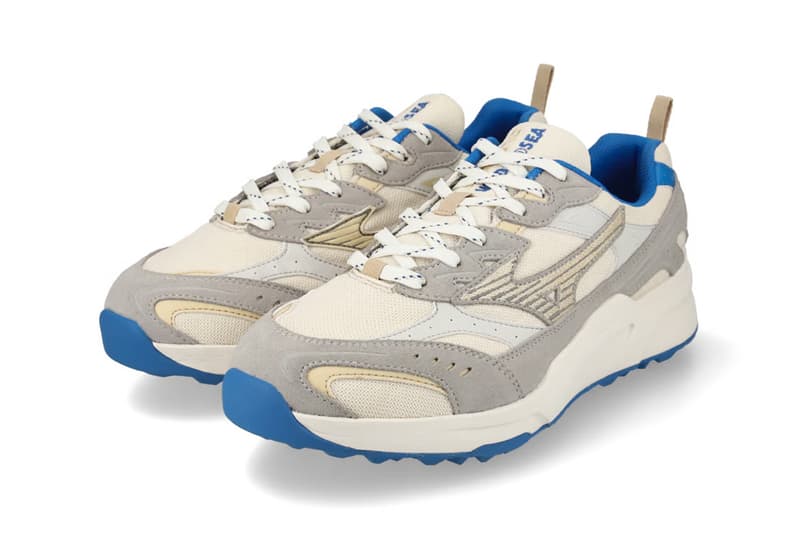 Mizuno MXR WIND AND SEA GOLF Shoe “Beige/Gray/Blue” D1GG2513 Collaboration Release Info HAZARD ENERZY RunBird logo