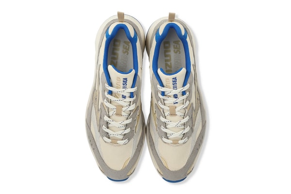 Mizuno MXR WIND AND SEA GOLF Shoe “Beige/Gray/Blue” D1GG2513 Collaboration Release Info HAZARD ENERZY RunBird logo 